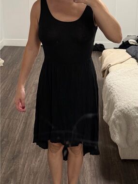 Streetwear Society Black Scoop Neck Fit-and-Flare Dress